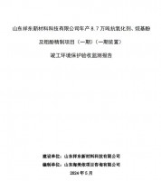 山東祥東新材料科技有限公司年產8.7萬噸抗氧化劑、烷基酚及粗酚精制項目(一期)(一期裝置)竣工環境保護驗收監測報告